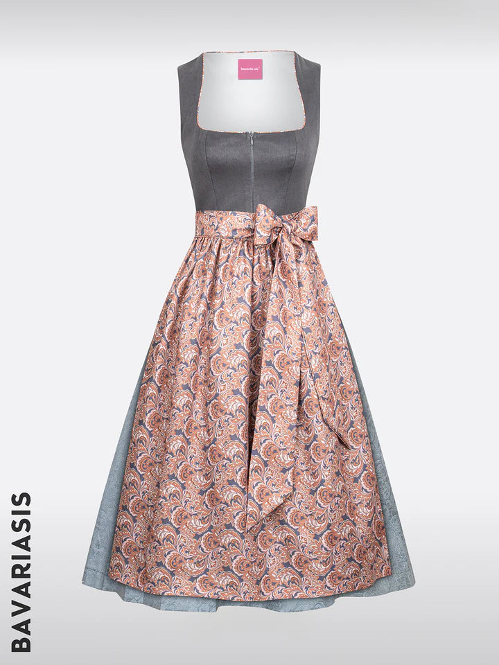 The variety of dirndls: gray, with zip at the front and made of leather