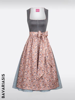 The variety of dirndls: gray, with zip at the front and made of leather