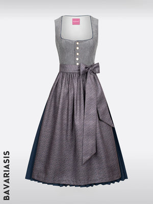 The fascinating dirndls: gray, with zip at the front and made of leather