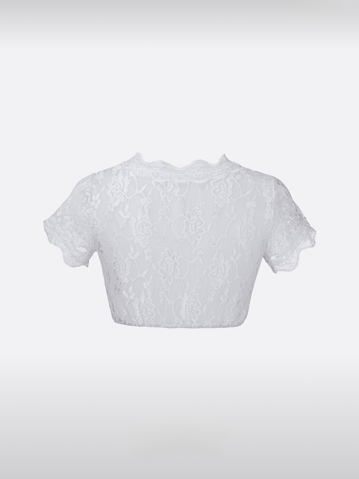 Weiß Damen Dirndlbluse V-Ausschnitt