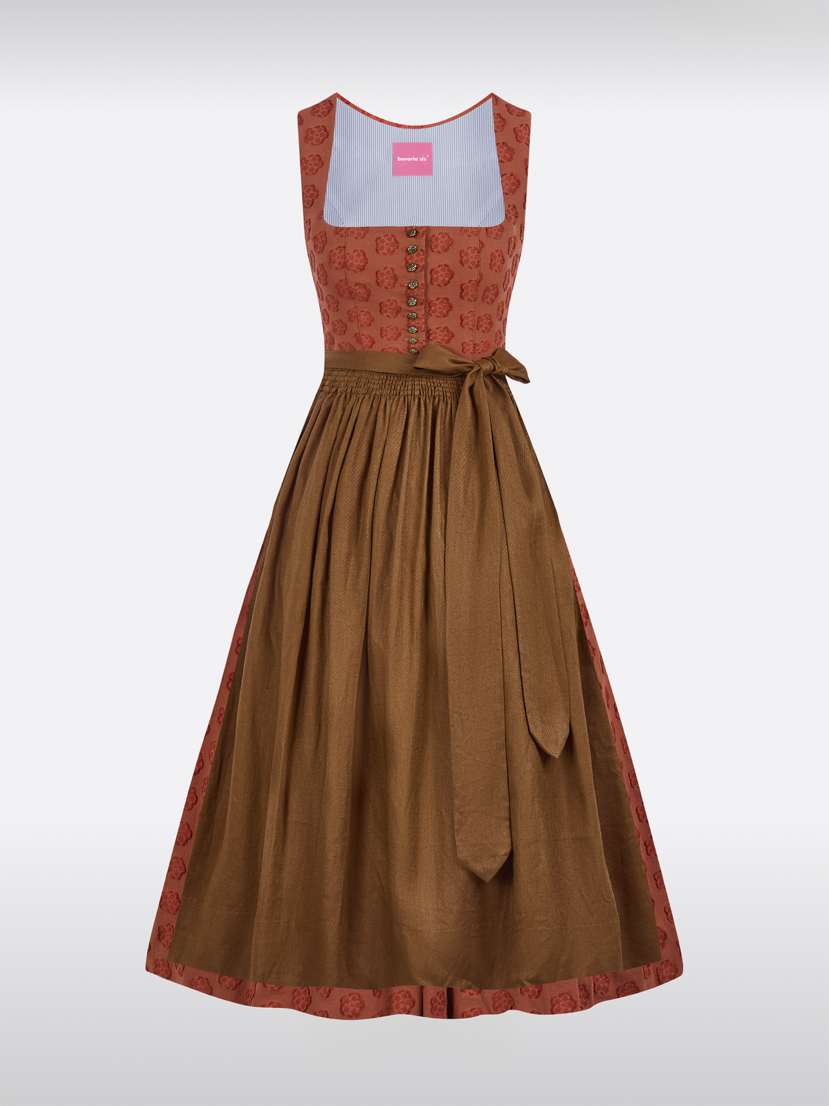 Gelb Gerader Ausschnitt Floralem Muster Dirndl