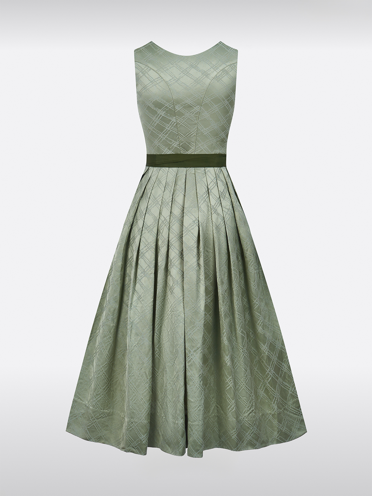 Grün Gerader Ausschnitt Strukturierter Dirndl