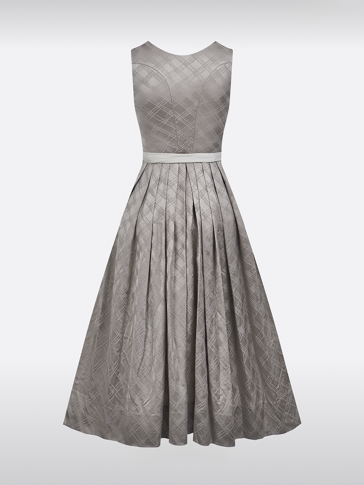 Grau Gerader Ausschnitt Strukturierter Dirndl