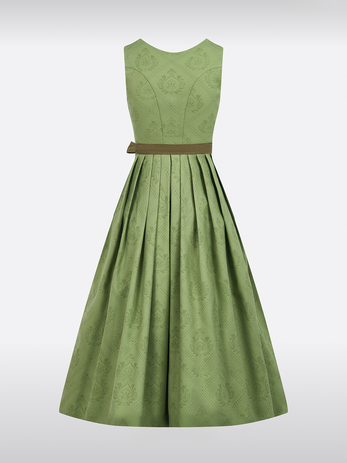 Grün Gerader Ausschnitt Allover Muster Dirndl