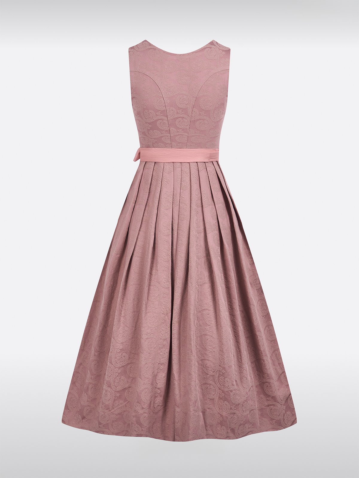 Rosa Gerader Ausschnitt Floralem Muster Dirndl