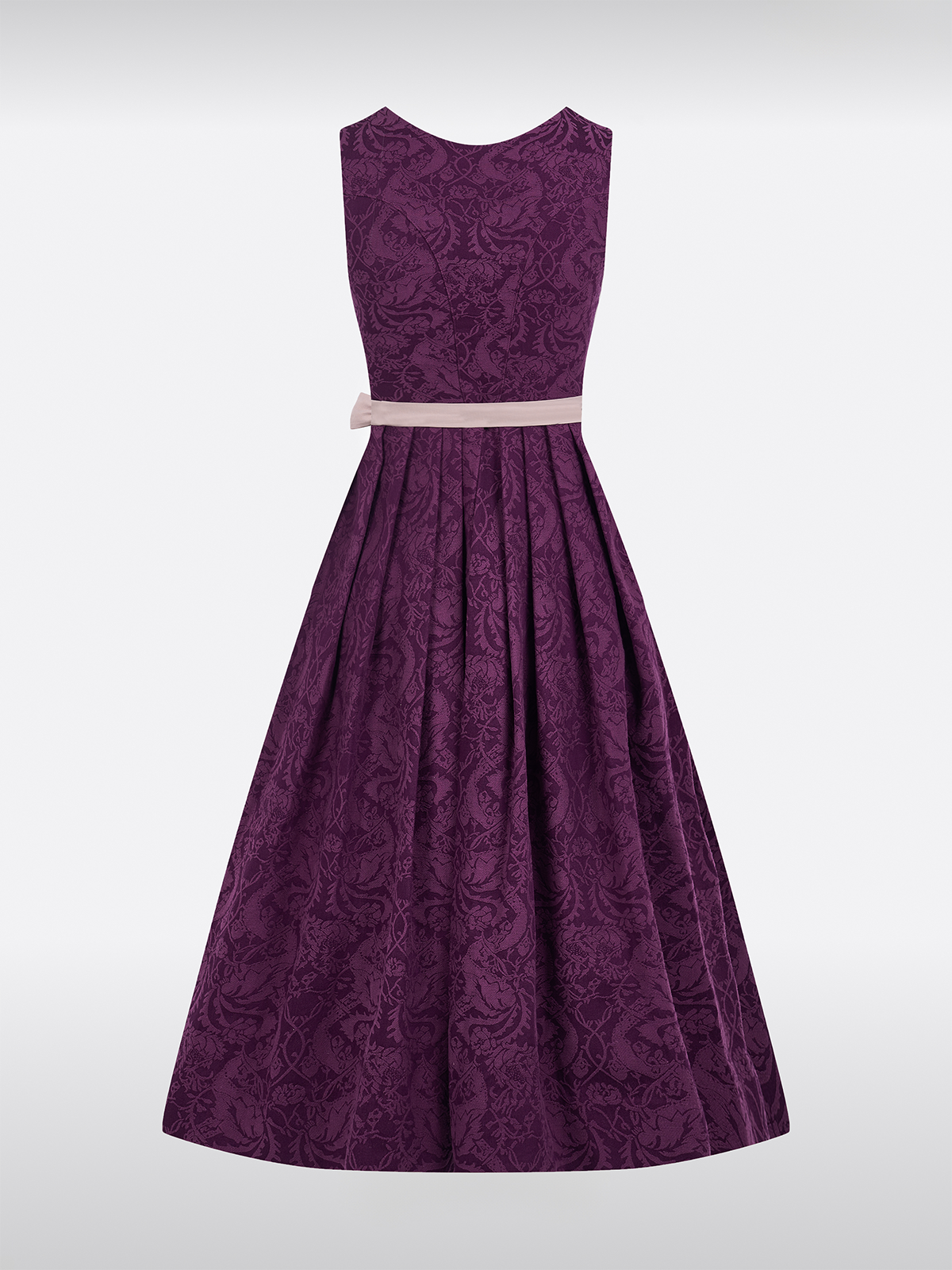 Lila Gerader Ausschnitt Floralem Muster Dirndl