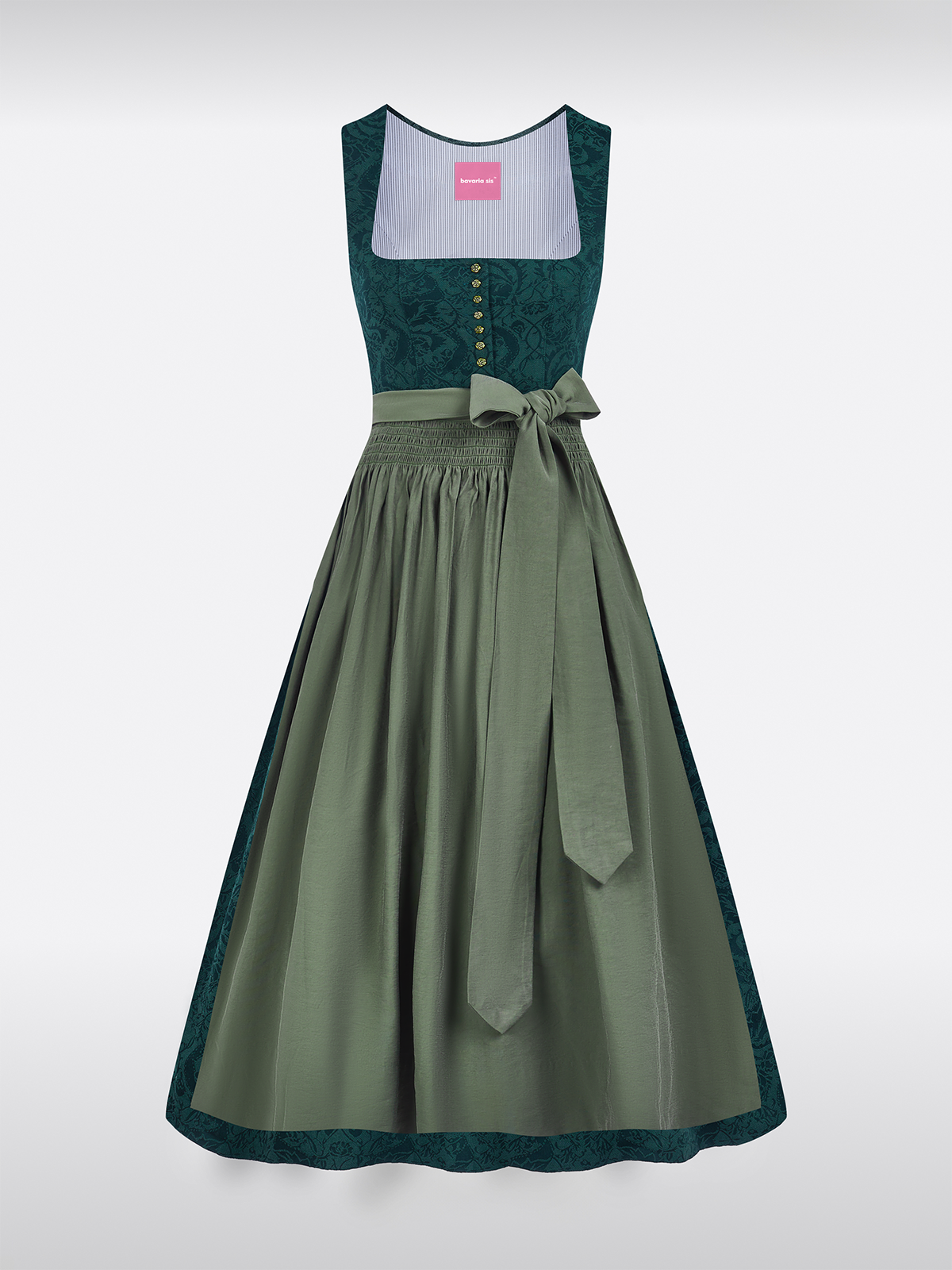 Grün Gerader Ausschnitt Floralem Muster Dirndl