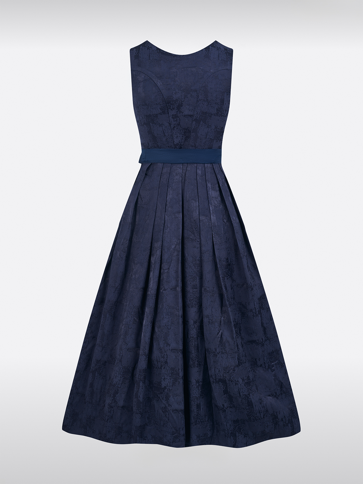 Blau Gerader Ausschnitt Gemustertes Dirndl