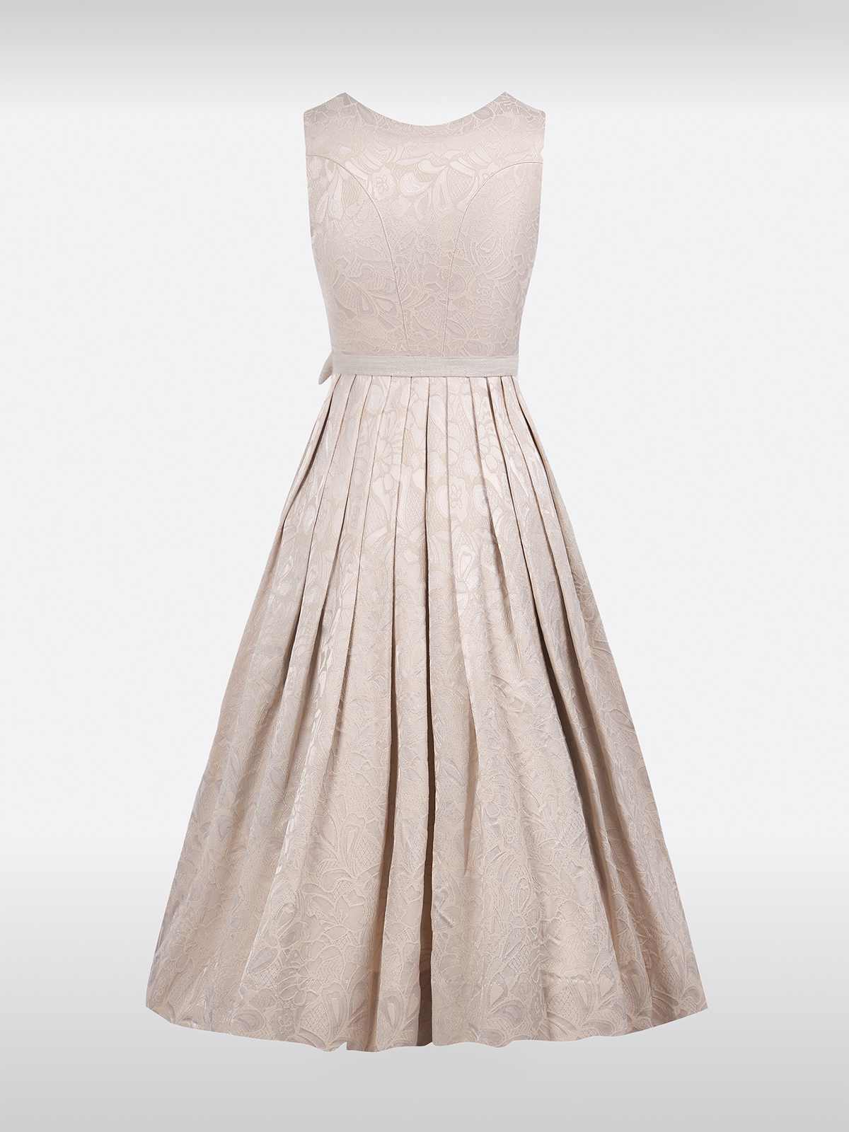 Beige Gerader Ausschnitt Floralem Muster Dirndl