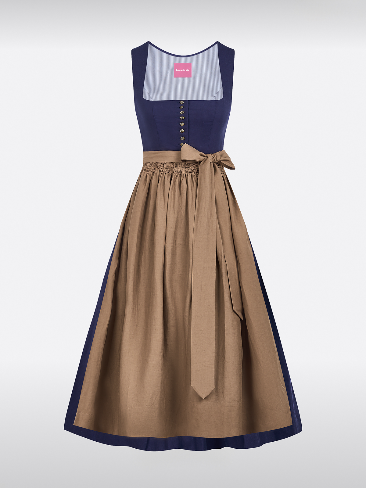 Blau Gerader Ausschnitt Einfarbig Dirndl