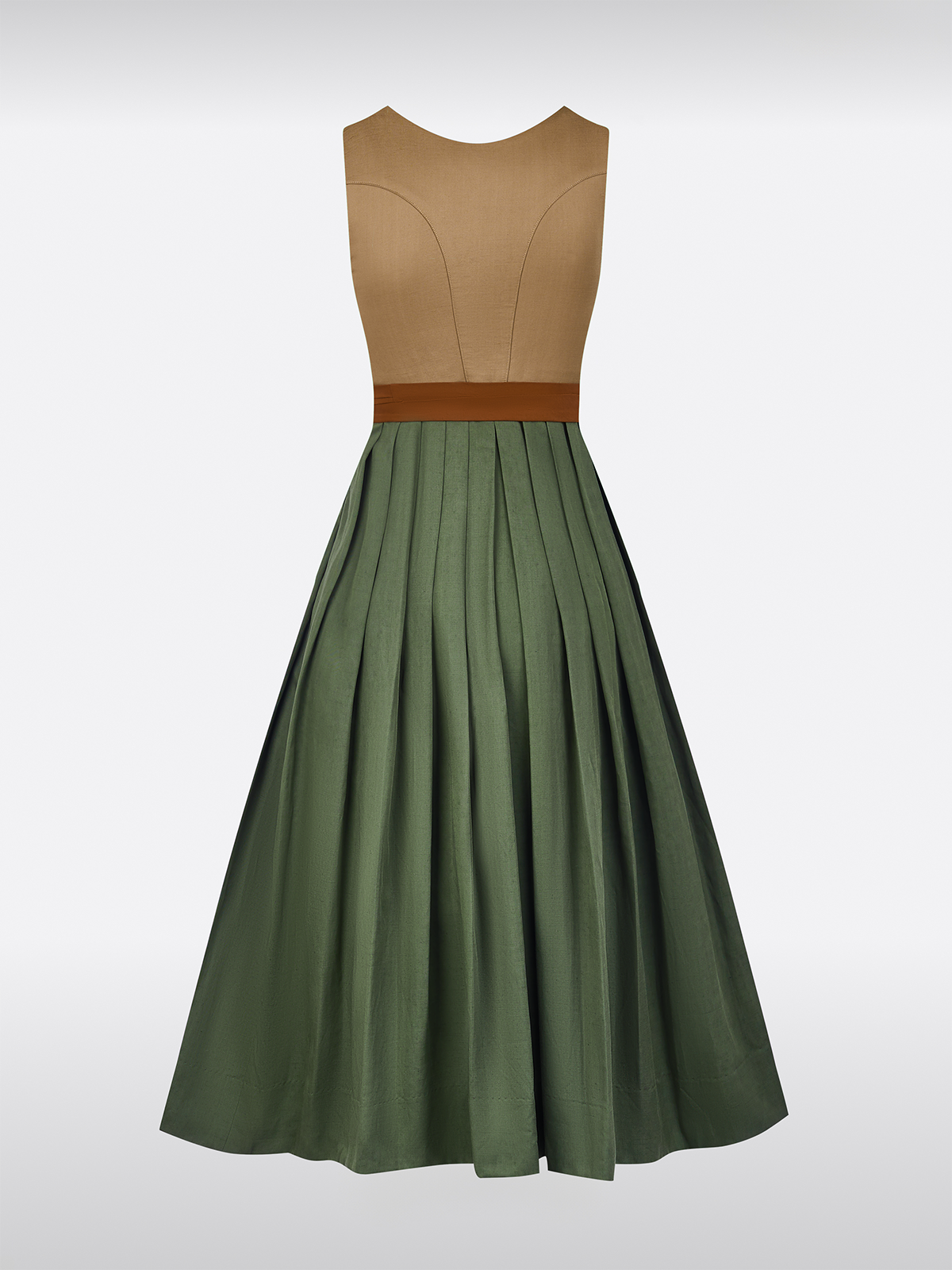 Hnědá, rovný single -color dirndl