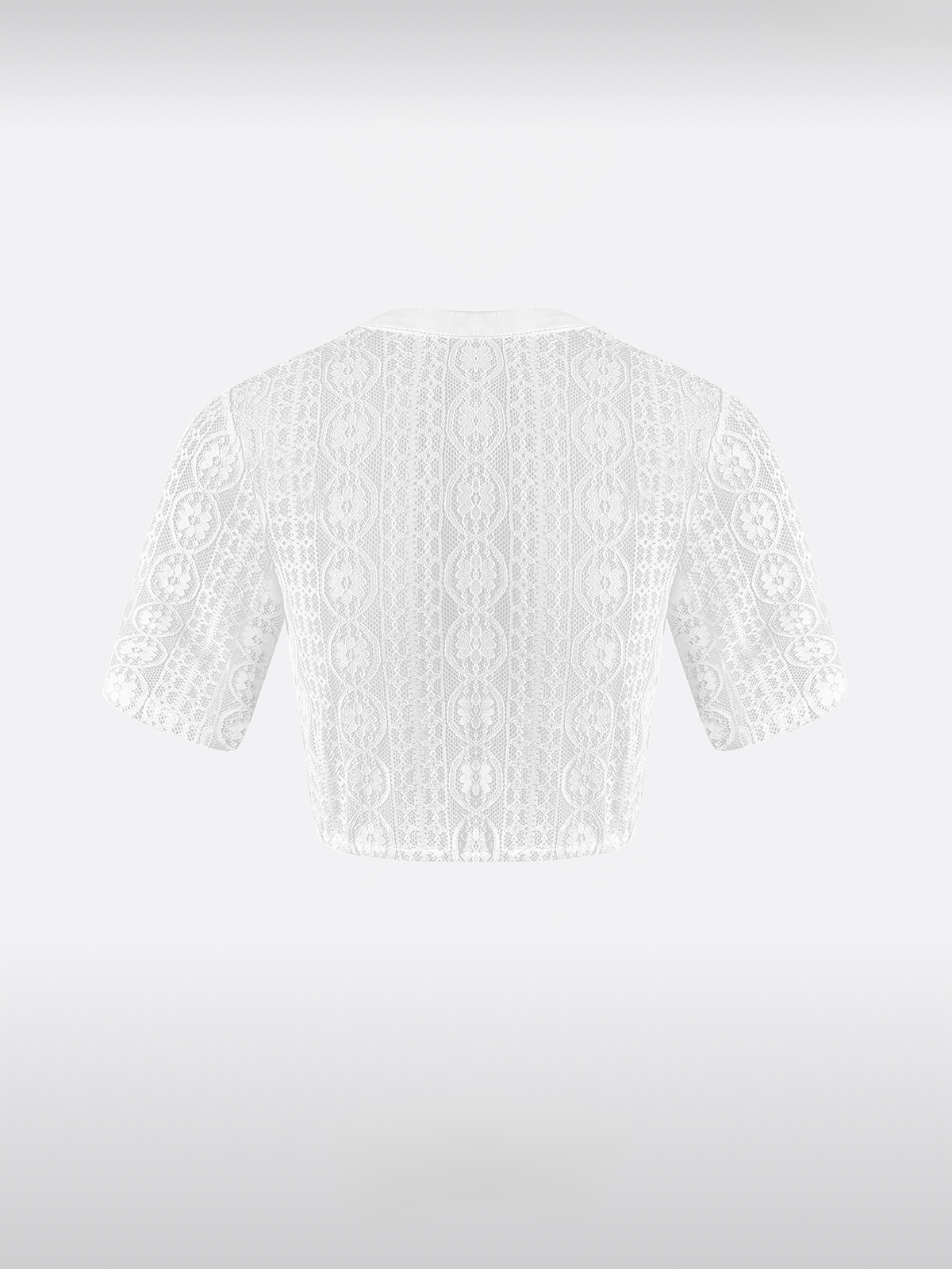 Weiß Rundhals Dirndlbluse