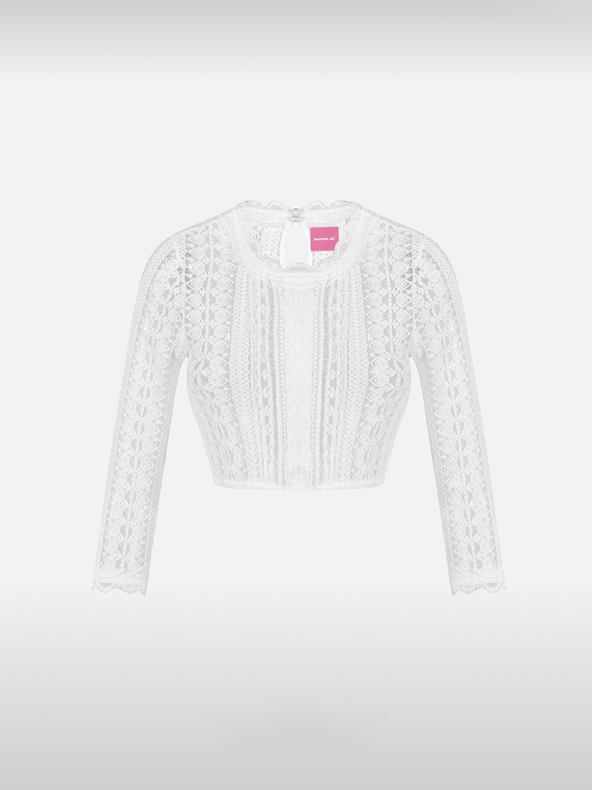 Weiß Rundhals Dirndlbluse