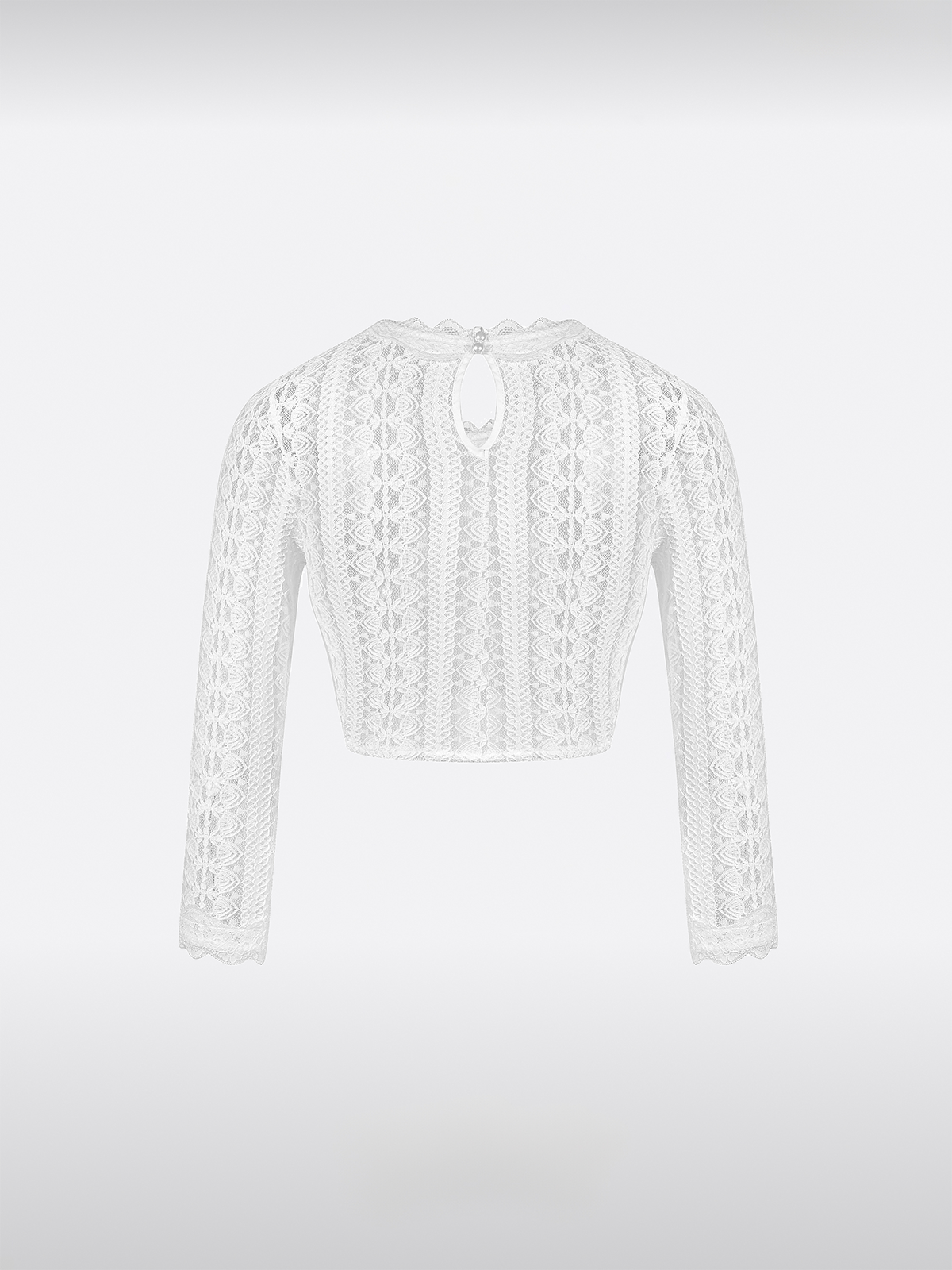 Weiß Rundhals Dirndlbluse