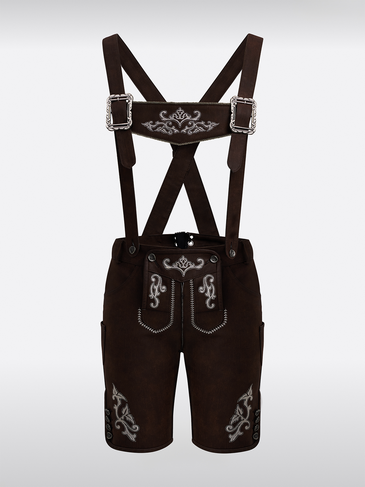 Braun Knöpfen Lederhosen