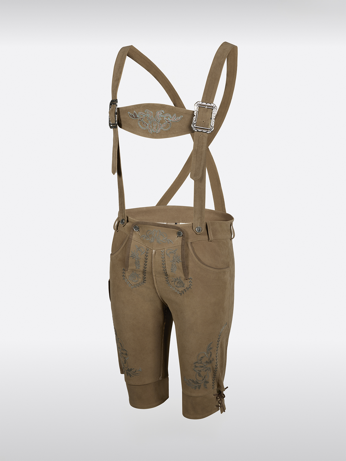 Brown buttons leather pants