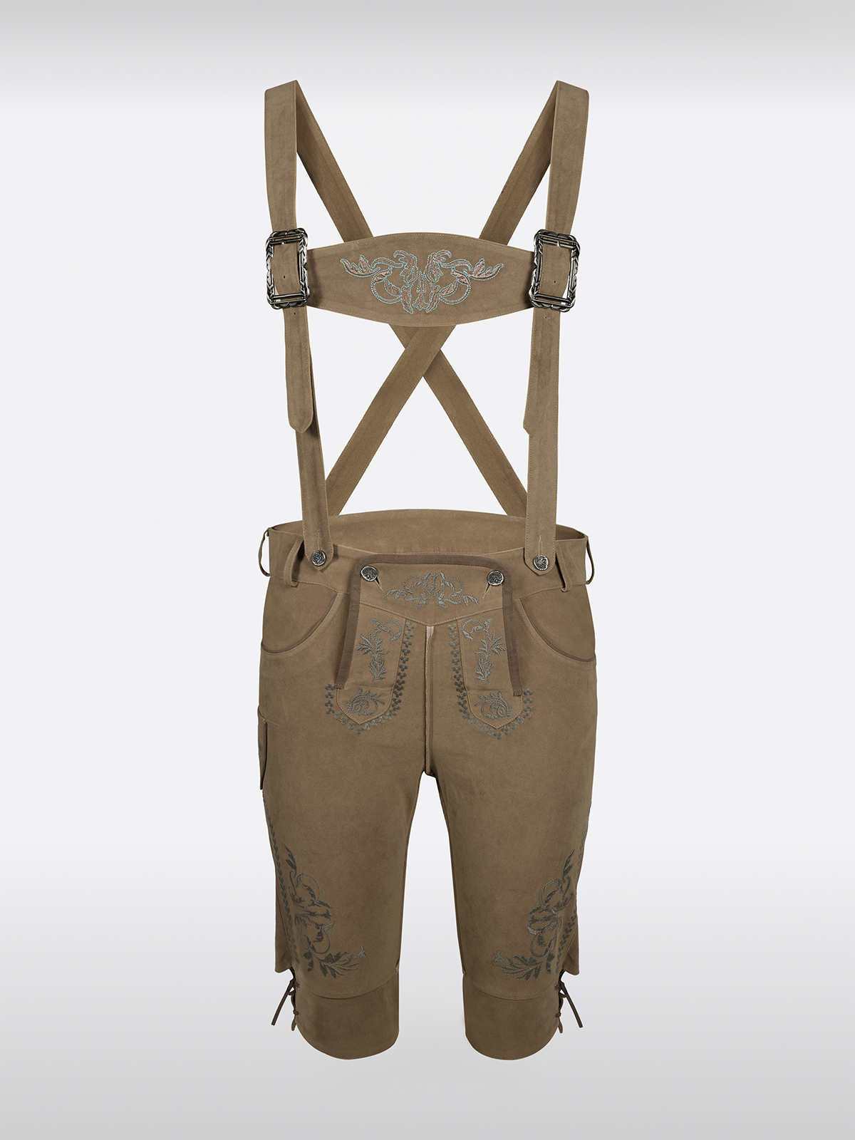 Brown buttons leather pants