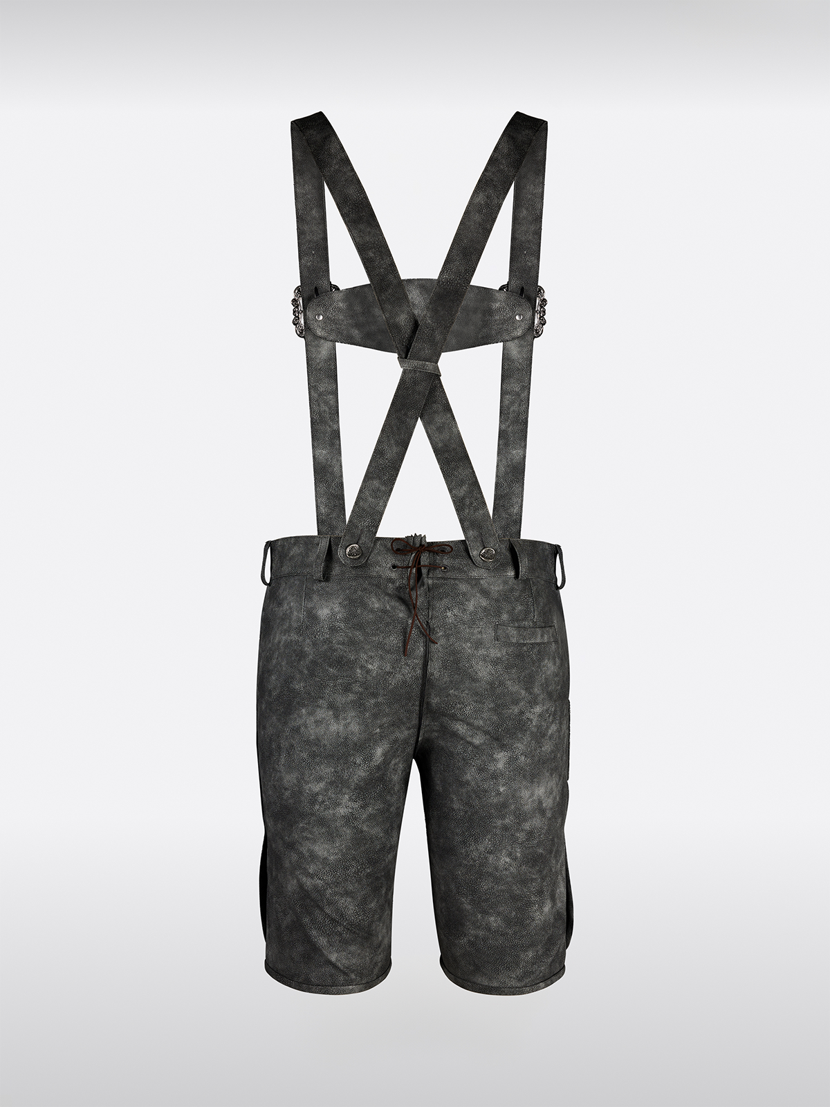 Grau Knöpfen Lederhosen