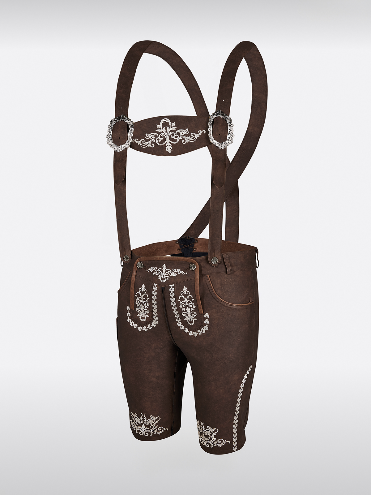 Braun Knöpfen Lederhosen