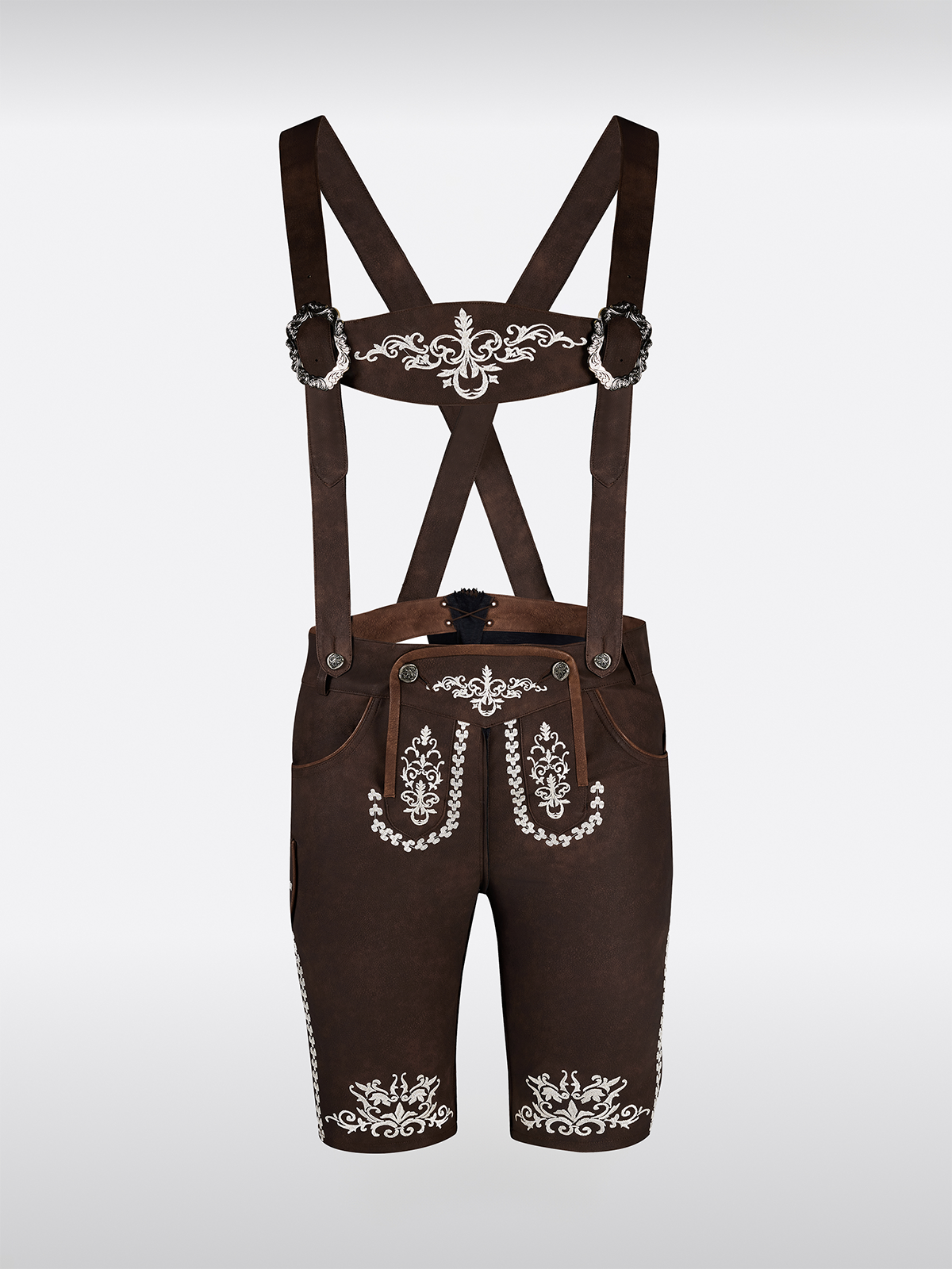 Braun Knöpfen Lederhosen