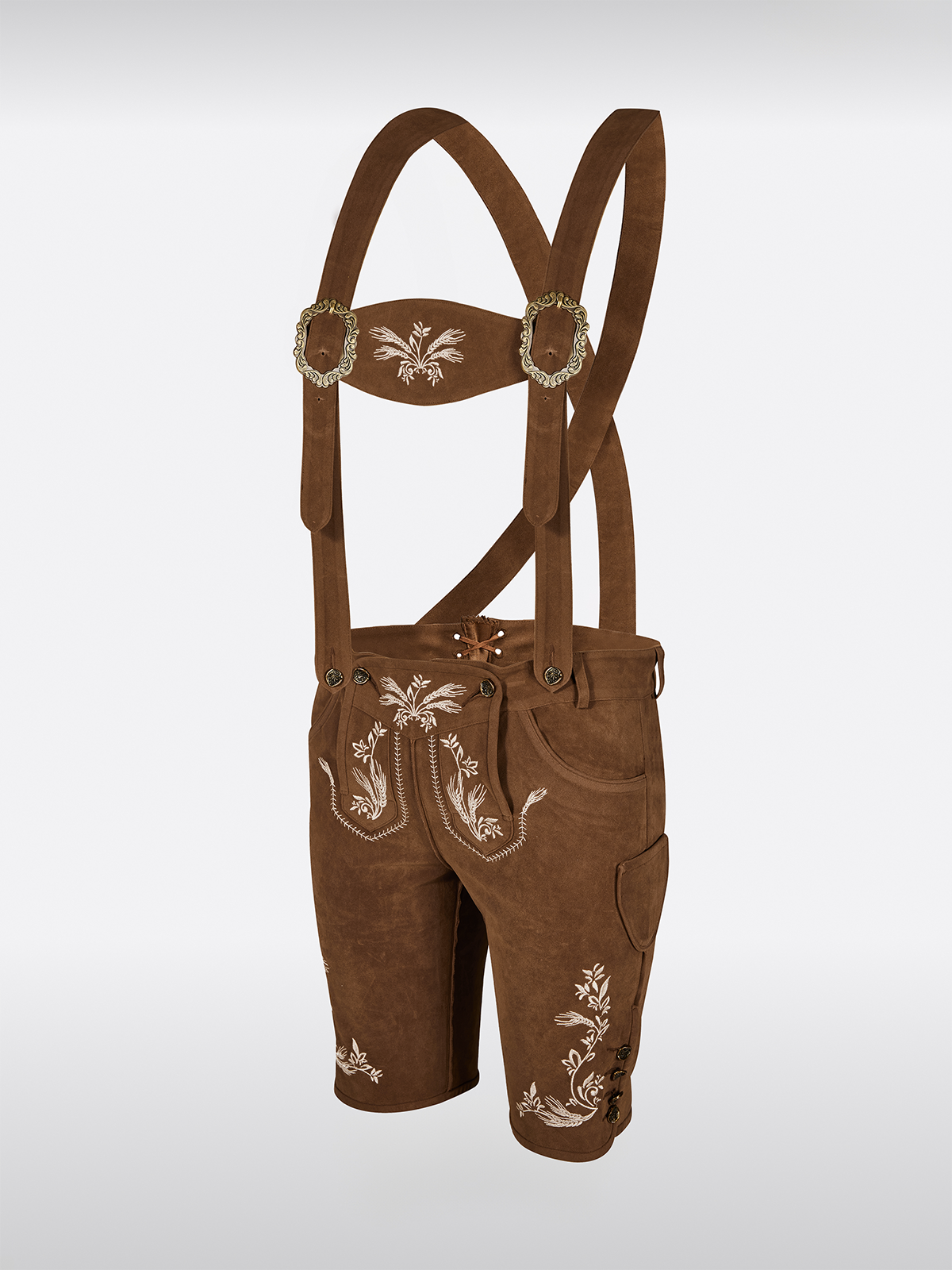 Braun Knöpfen Lederhosen