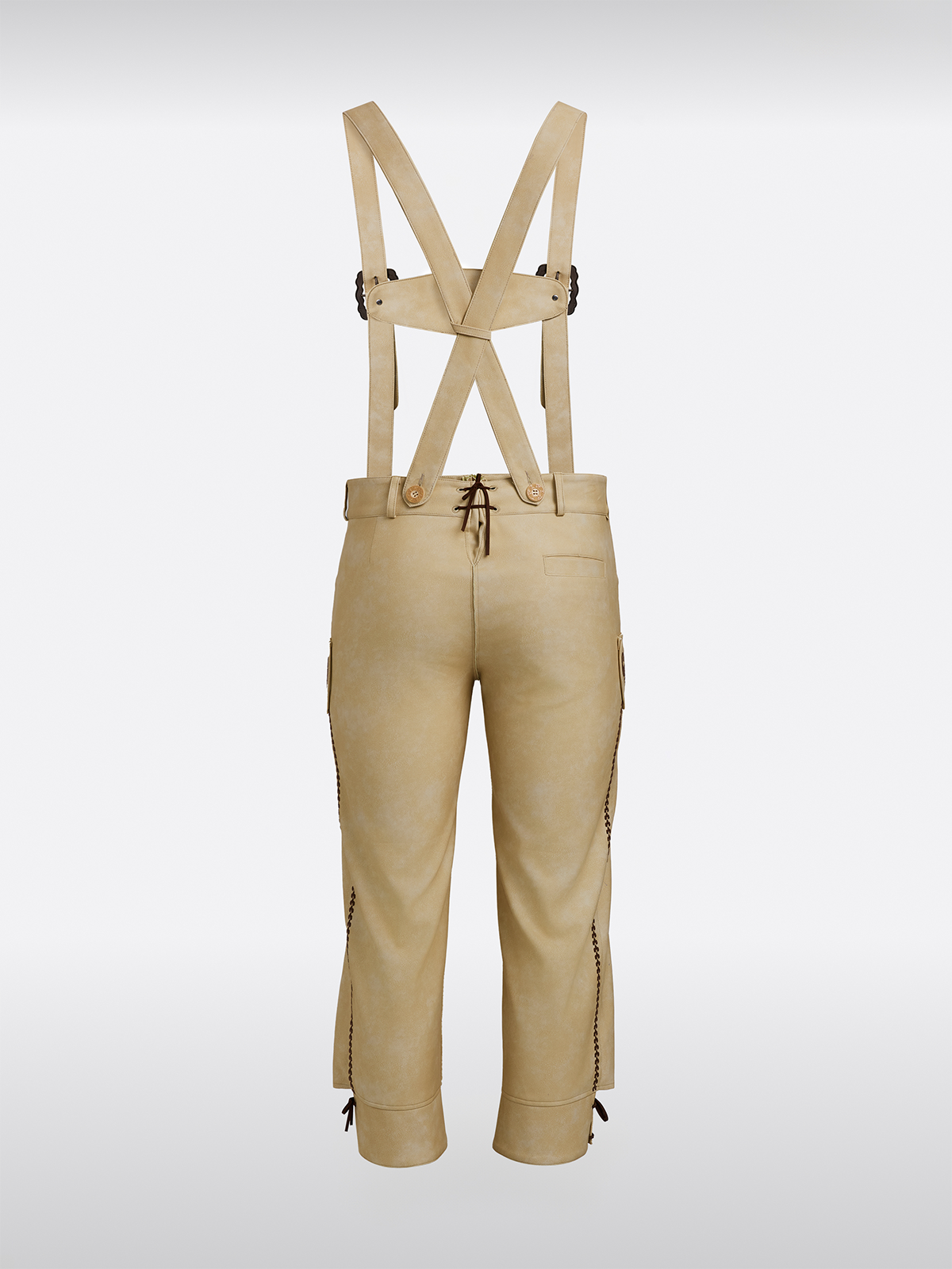 Gelb Knöpfen Lederhosen