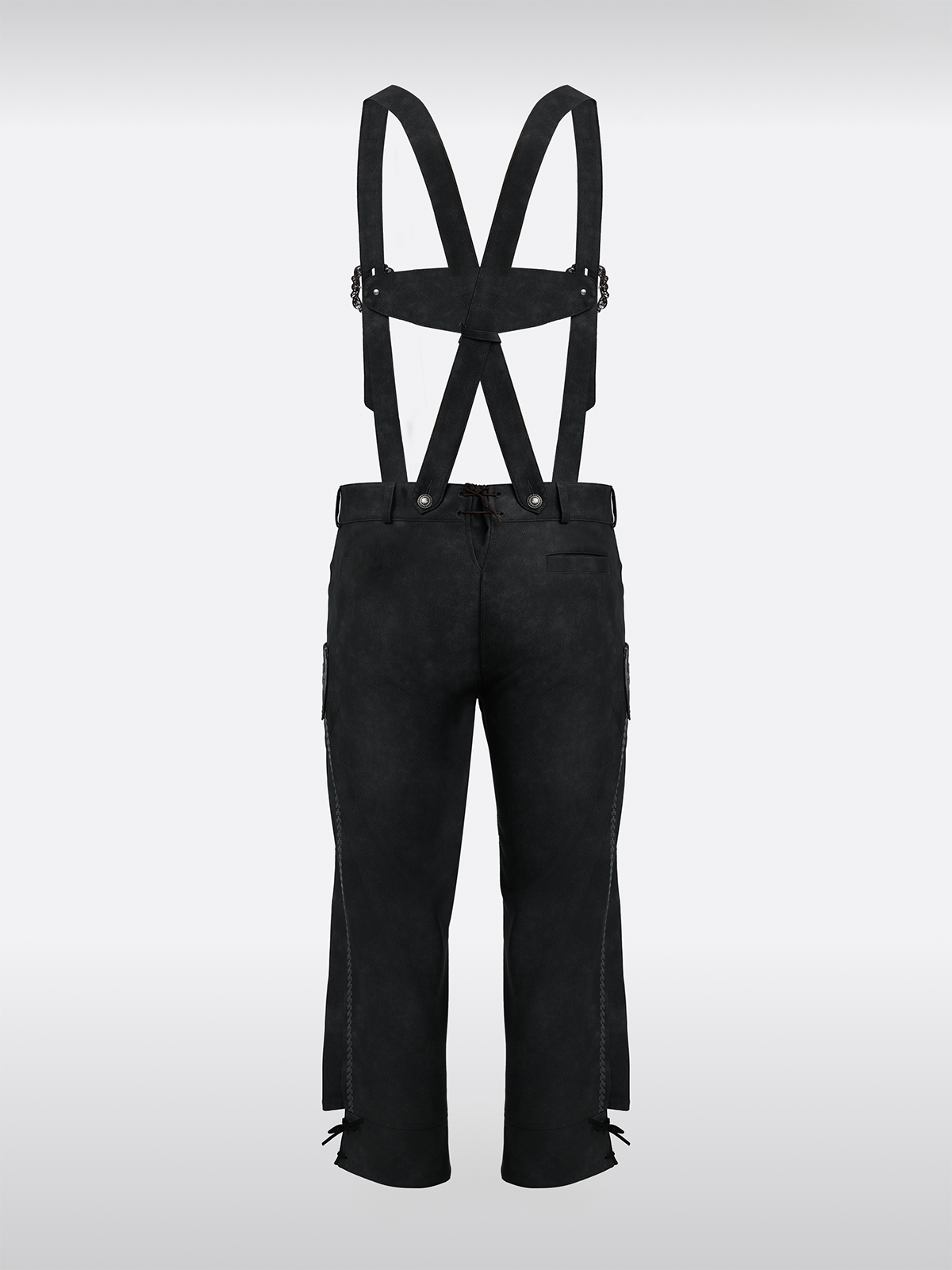 Grau Knöpfen Lederhosen