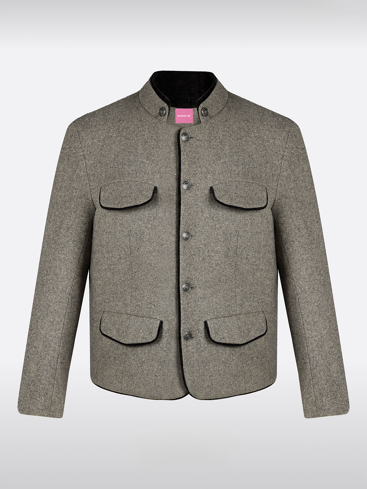 Grau Hochgeschlossen Janker