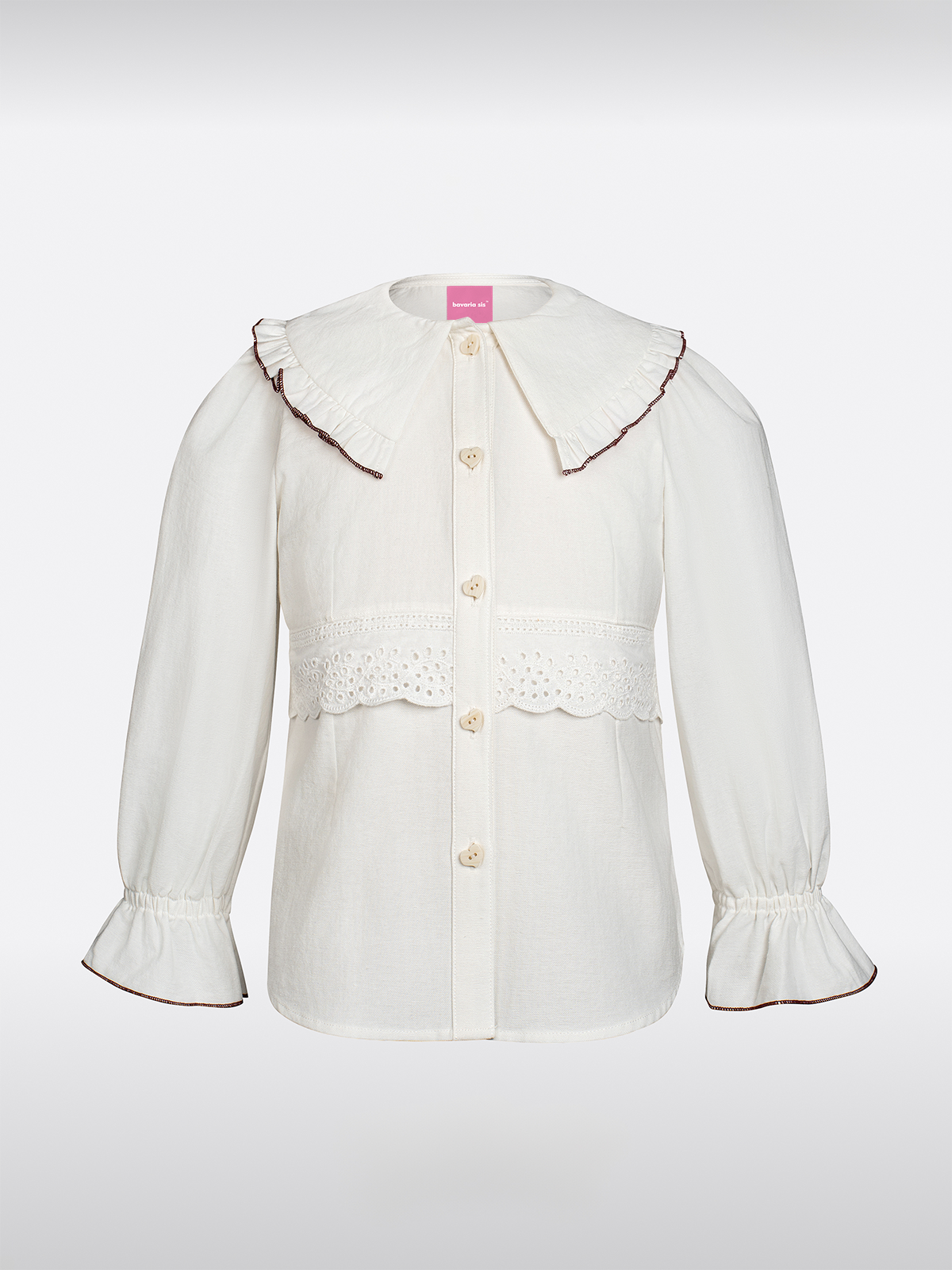 Kinder Weiß Langarm Dirndlbluse