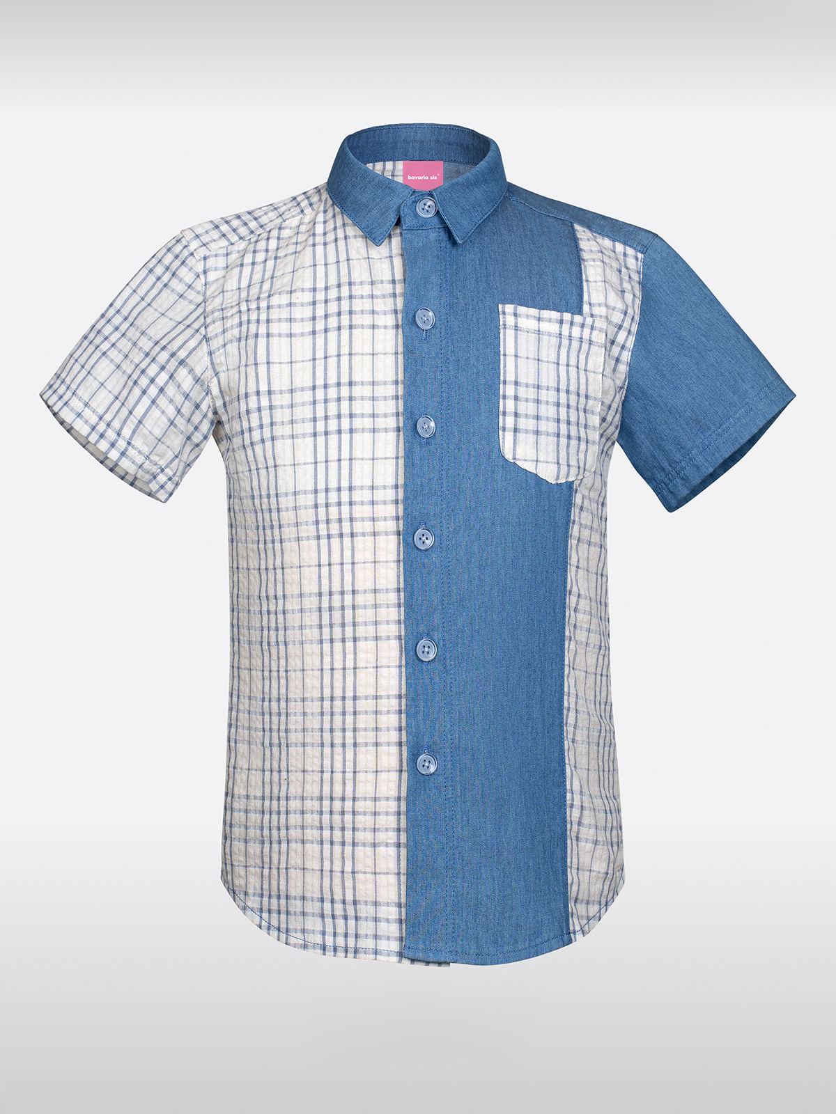 Children blue short arm shirts