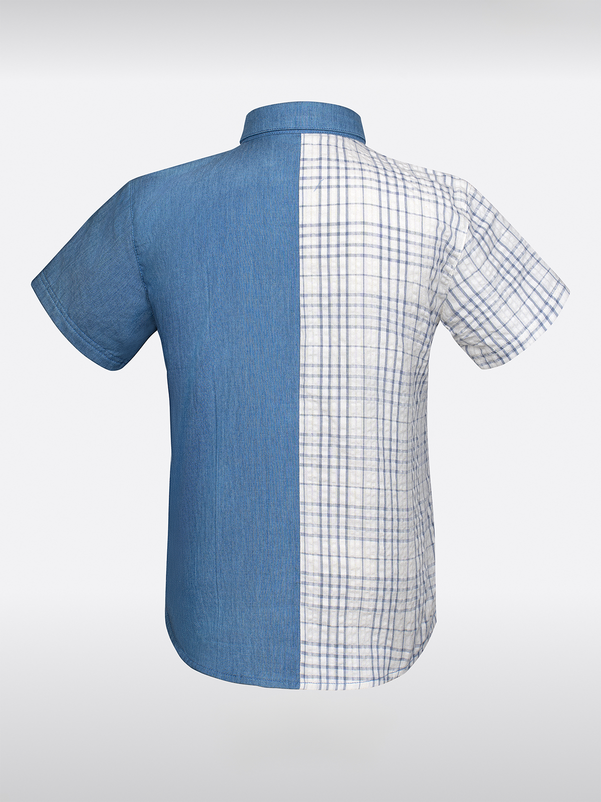 Children blue short arm shirts
