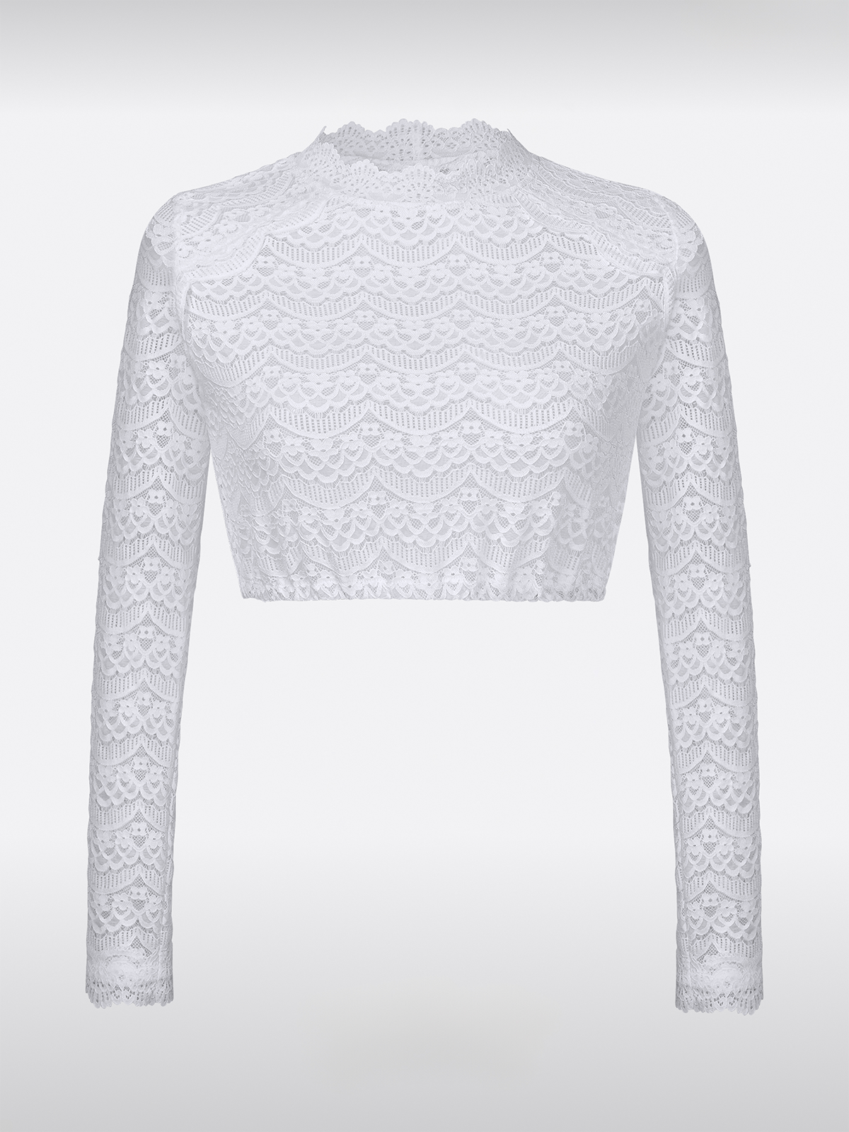 Damen Weiß Dirndlbluse Rundhals