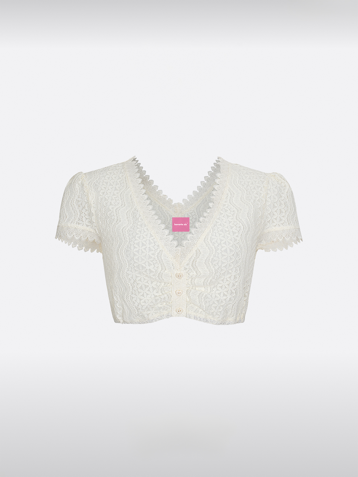 Weiß V-Ausschnitt Dirndlbluse