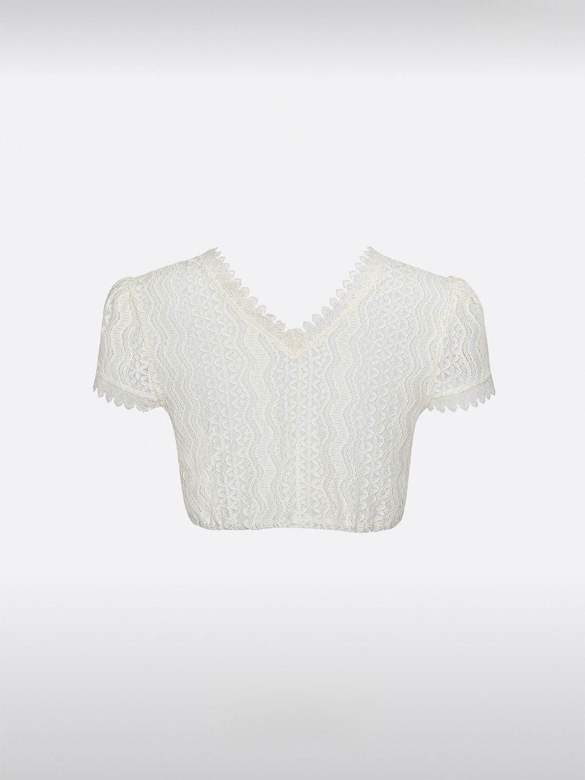 Weiß V-Ausschnitt Dirndlbluse