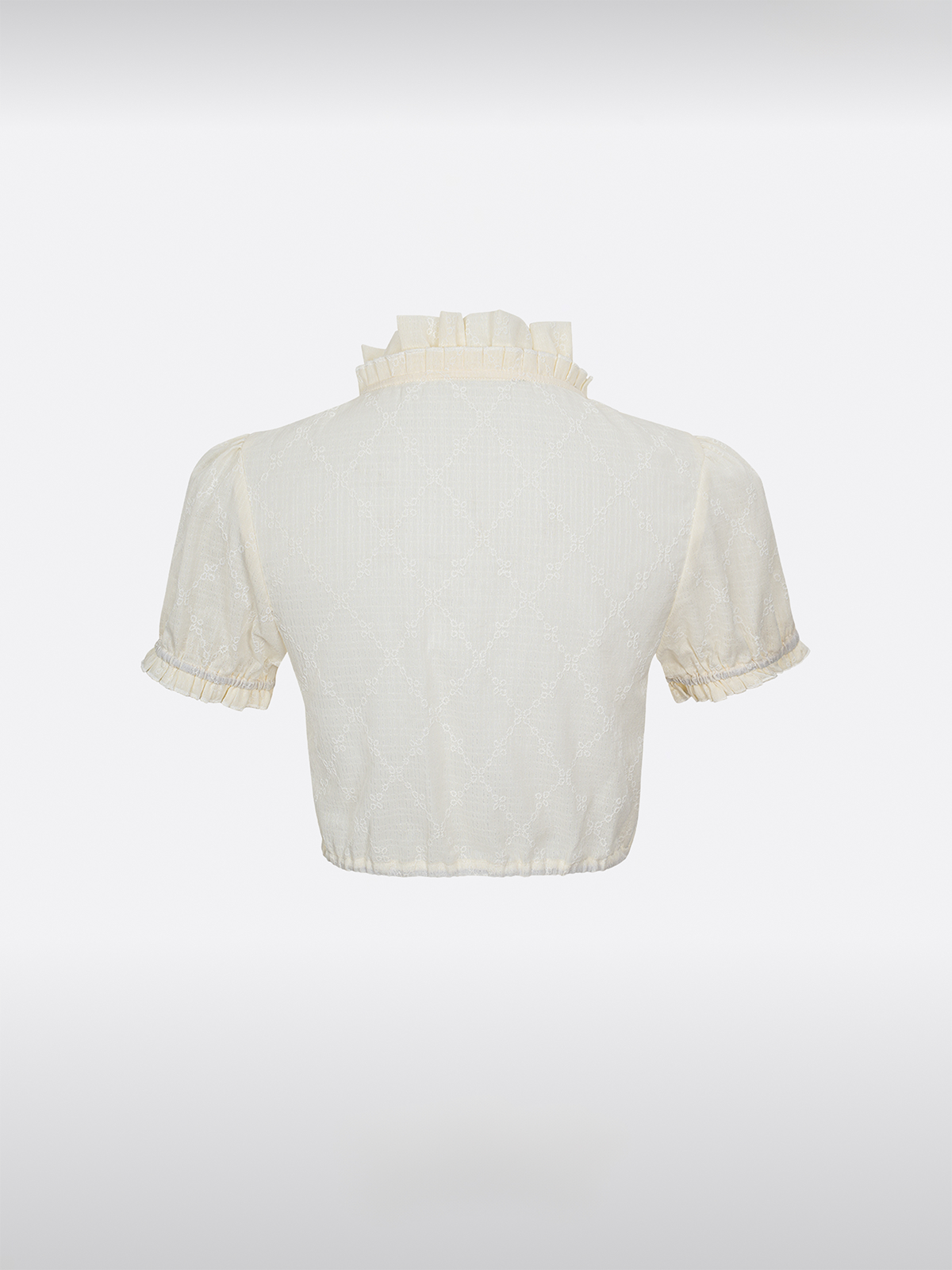 Weiß Rundhals Dirndlbluse