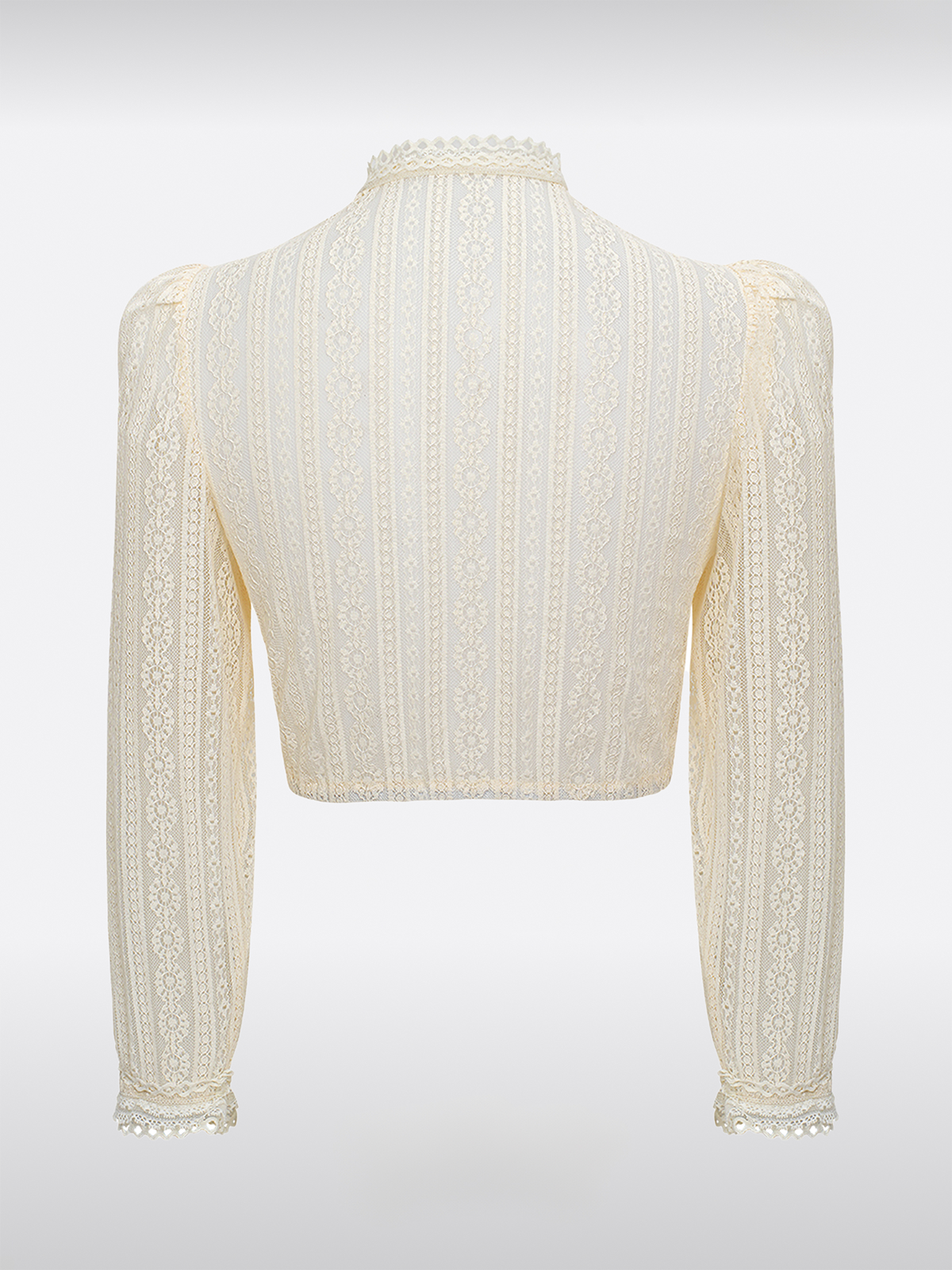 Beige Hochgeschlossen Dirndlbluse