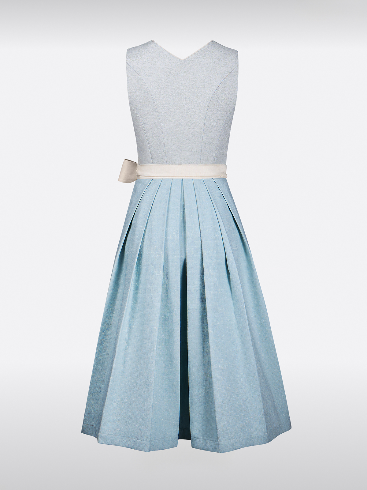 Blau Herz-Ausschnitt Knöpfen Strukturiertes Muster Dirndl