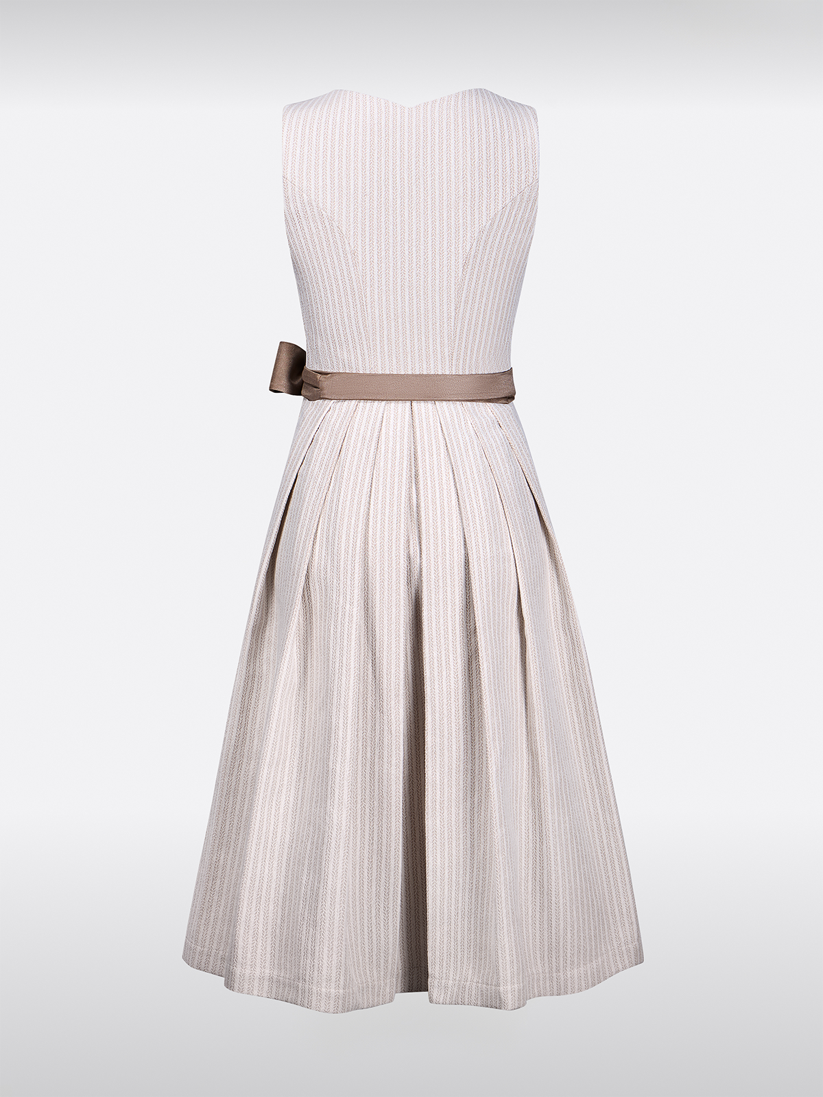Dirndl in Beige Gerader Ausschnitt Strukturiertes Muster