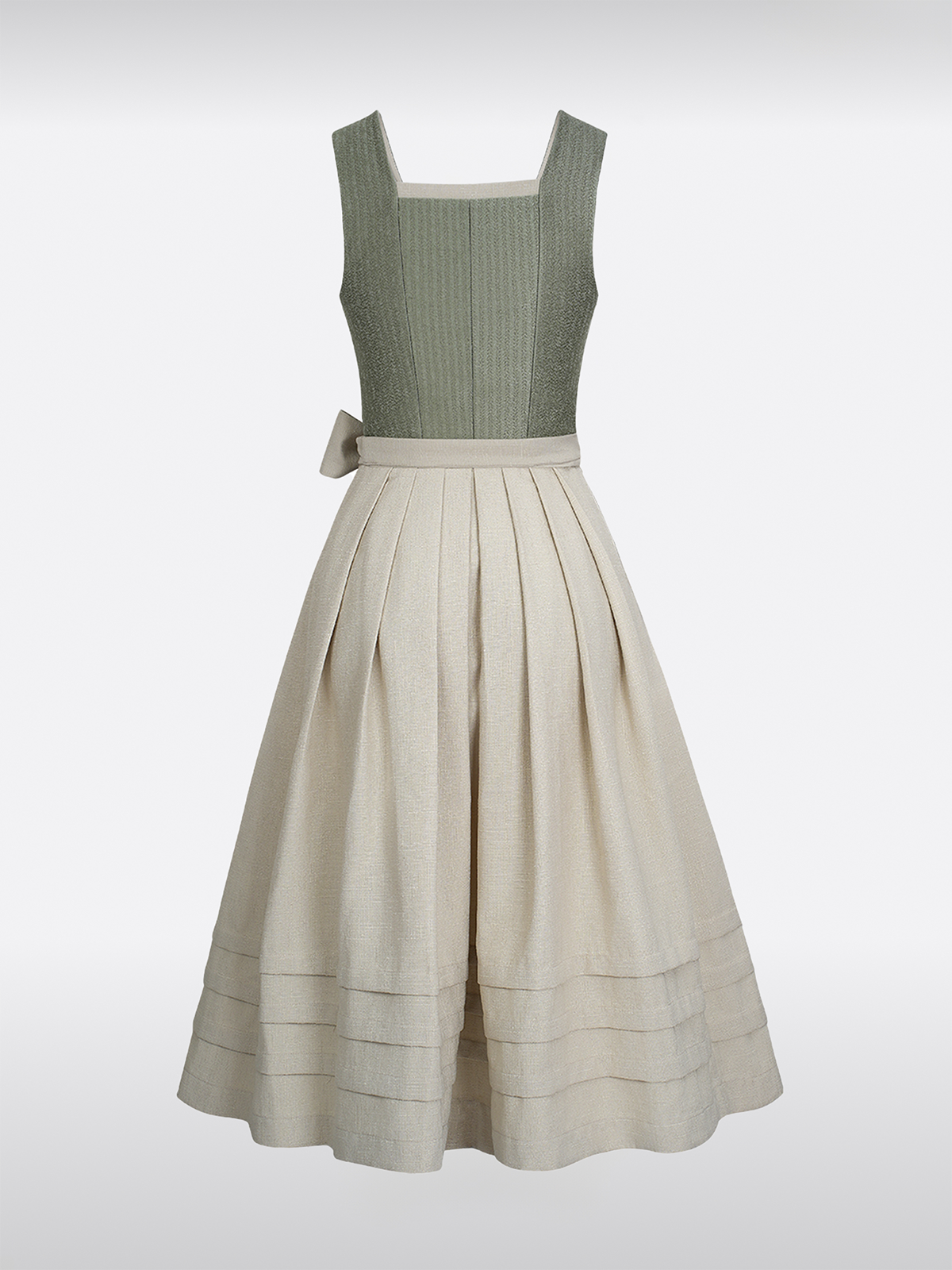 Grün Gerader Ausschnitt Knöpfen Dirndl