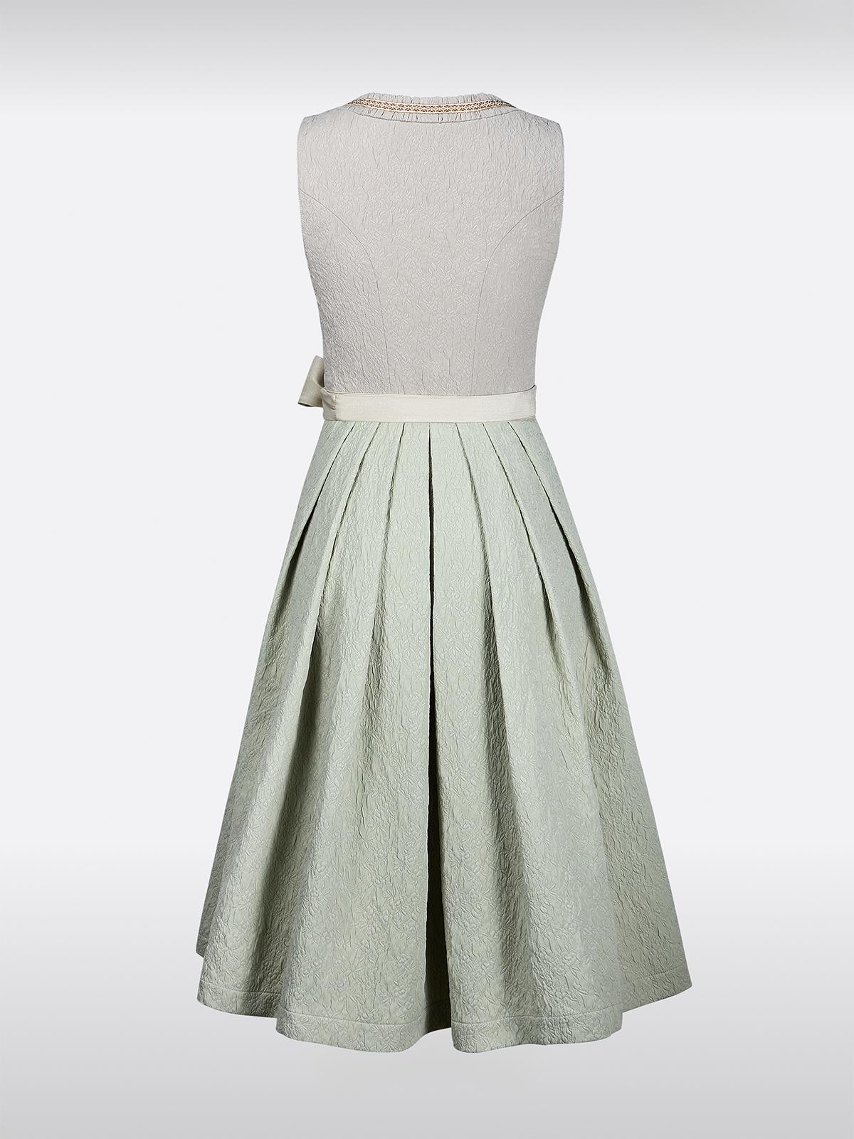 Beige Gerader Ausschnitt Hakenverschluss Floralem Muster Dirndl