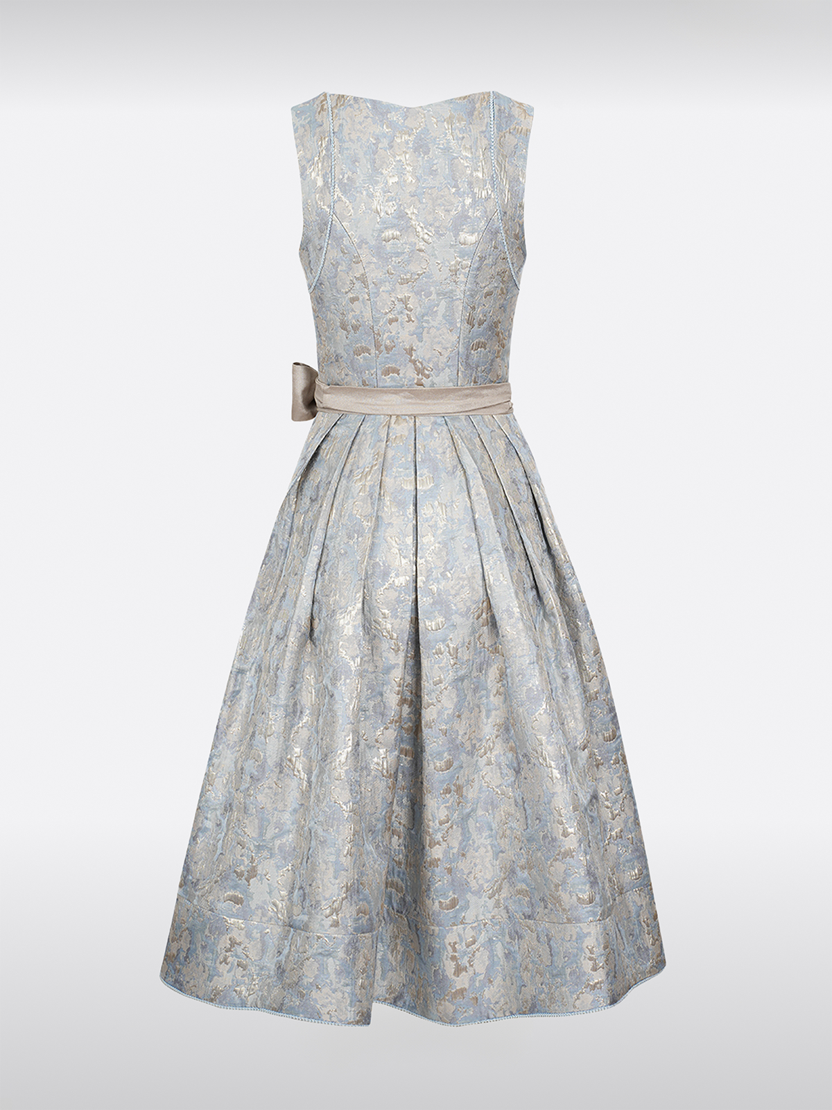 Blau Gerader Ausschnitt Reißverschluss Vorne Dirndl