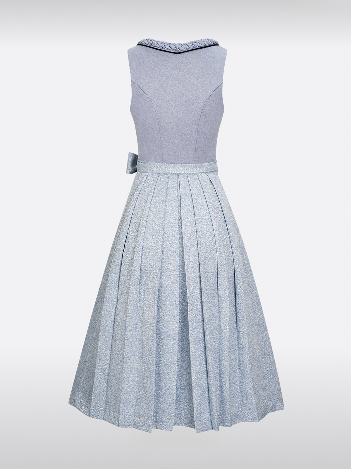 Blau Gerader Ausschnitt Hakenverschluss Dirndl