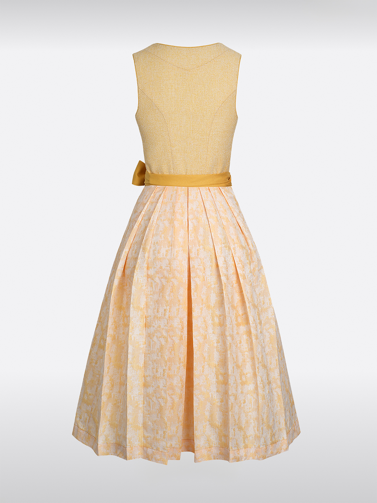 Gelb Gerader Ausschnitt Knöpfen Dirndl