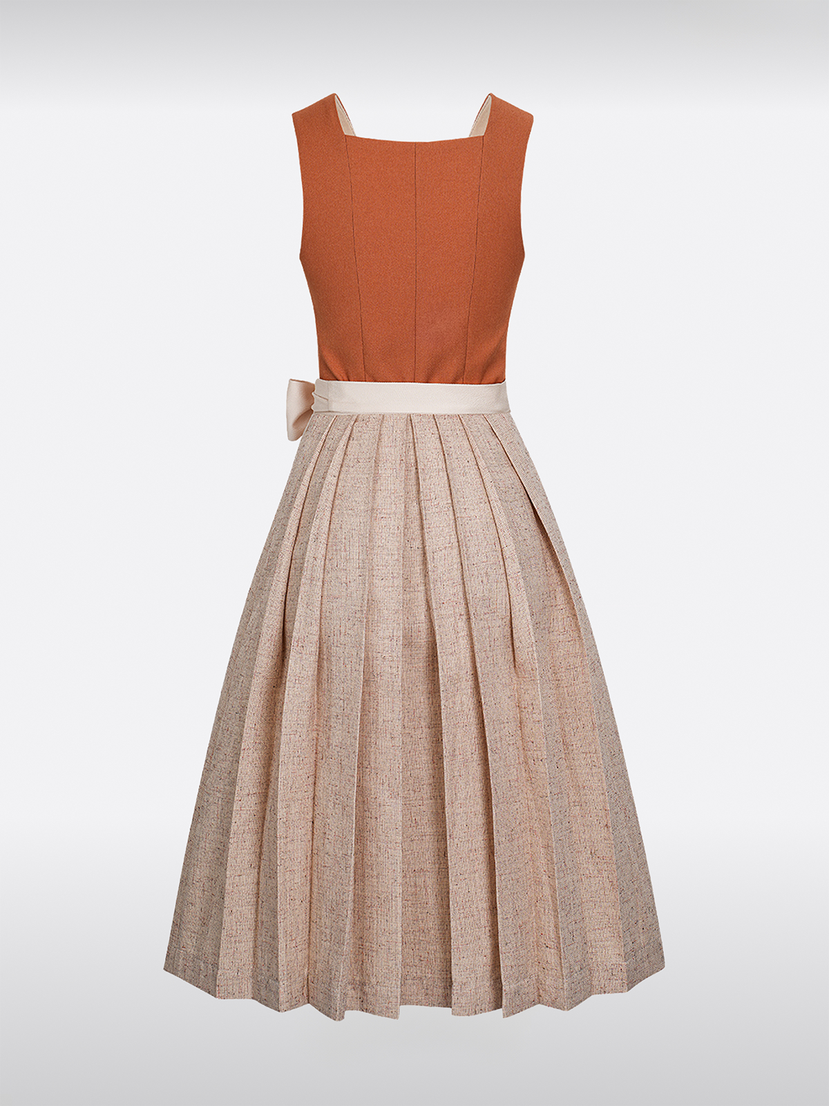 Orange Gerader Ausschnitt Knöpfen Dirndl