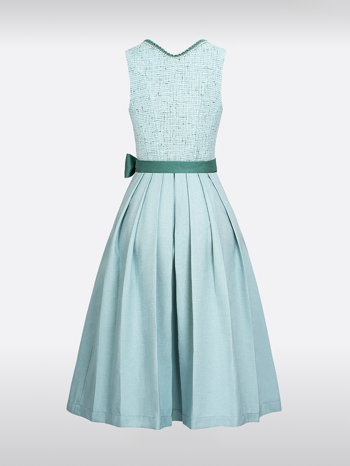 Grün Herz-Ausschnitt Knöpfen Dirndl