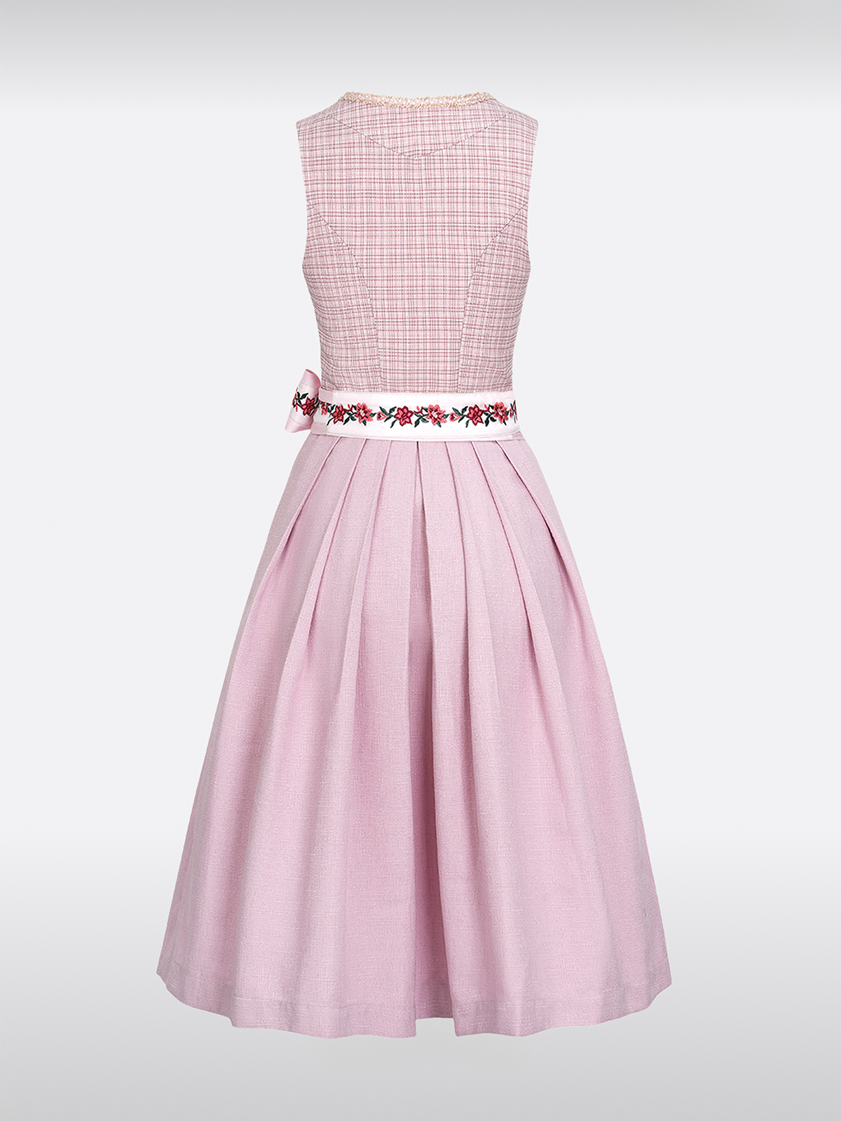 Rosa Gerader Ausschnitt Knöpfen Dirndl