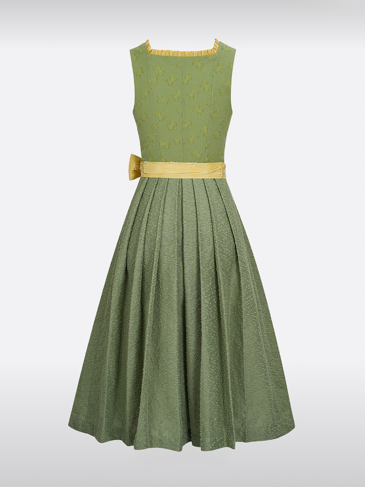 Grün Gerader Ausschnitt Reißverschluss Vorne Dirndl