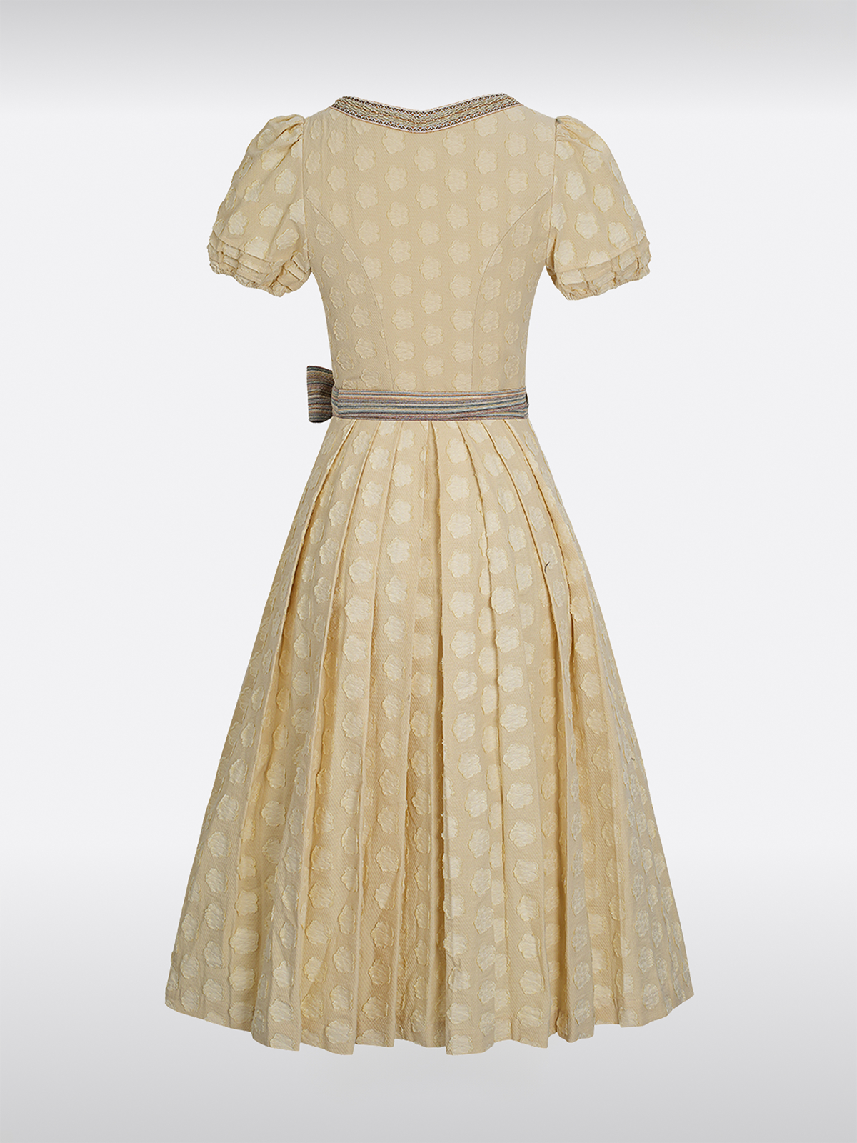 Gelb Gerader Ausschnitt Reißverschluss Vorne Dirndl