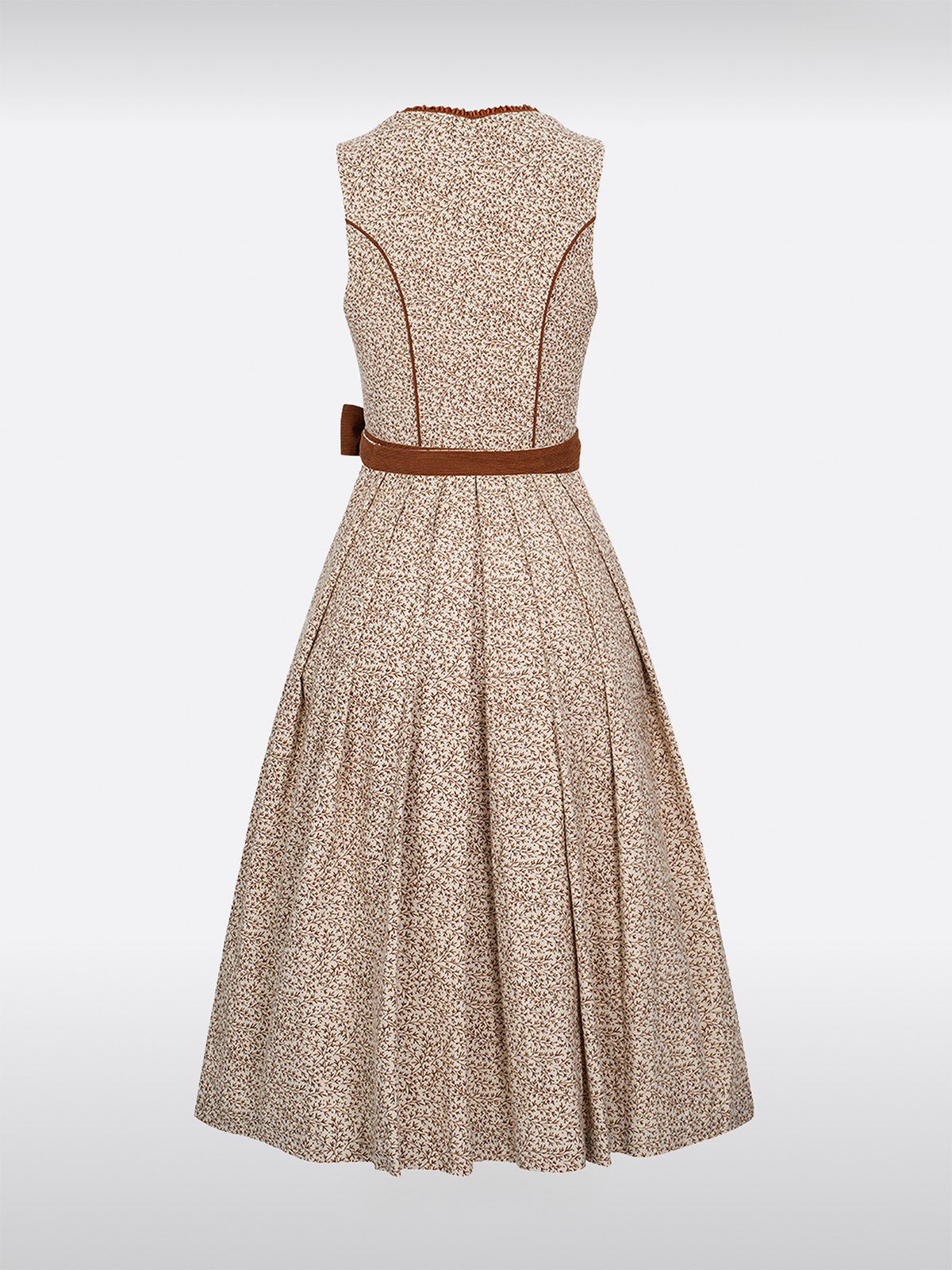 Braun Herz-Ausschnitt Reißverschluss Vorne Dirndl