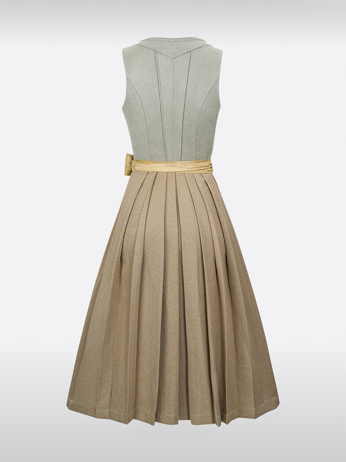 Grün Herz-Ausschnitt Reißverschluss Vorne Dirndl